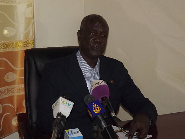 Kuol Manyang Juuk speaking at a public event. His recent remarks on poverty and survival have sparked widespread debate and criticism.
